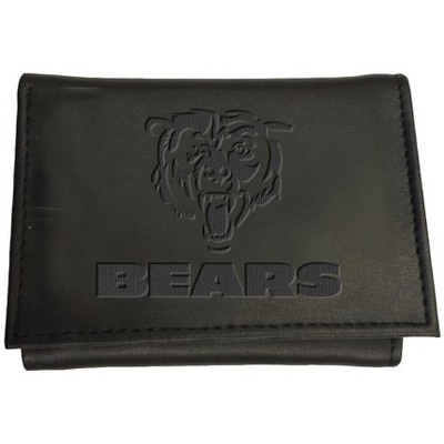 Evergreen NFL Chicago Bears Black Leather Trifold Wallet Officially Licensed with Gift Box