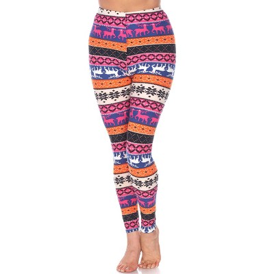 Women's One Size Fits Most Printed Leggings - One Size Fits Most - White Mark