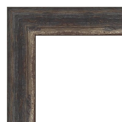 Rustic Charcoal Wood Framed Rectangular Bathroom Vanity Mirror