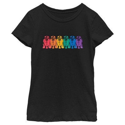 Star Wars Pride Rainbow R2-d2 Line Up T-shirt : Target