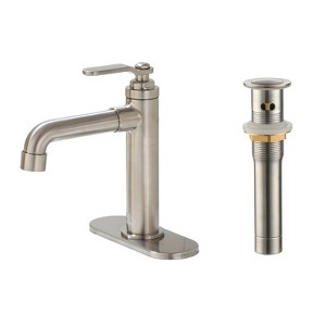 CASAINC Deck Mounted 1-Hole Single Handle Bathroom Faucet with Pop-up Drain - 1 of 4