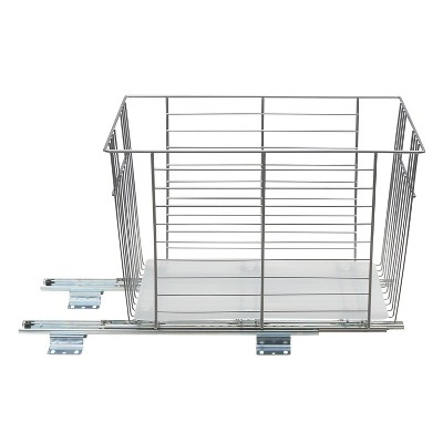 Household Essentials Pantry Vegetable and Fruit Bin Nickel: Steel Kitchen Storage Organizer, 12" H x 16" D x 13" W, Gray — фото 3