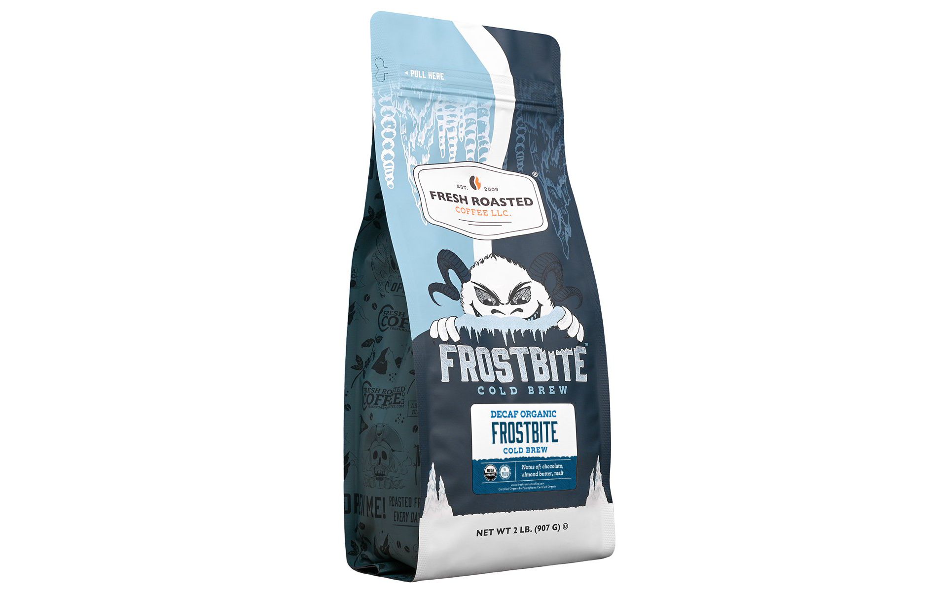 Organic Frostbite, Decaf Cold Brew, 2 lb, whole bean, Fresh Roasted Coffee