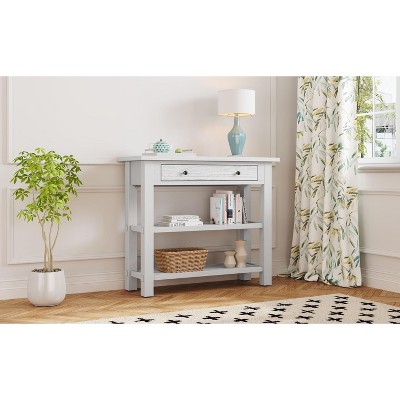 NicBex 1 Drawer Console Table with 2 Open Shelves,Entryway Table with Black Round Knobs,Modern Couch Table for Living Room