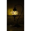 Kafthan 18 in. Handmade Swan Neck Ecru Mosaic Glass Table Lamp with Brass Color Metal Base - 2 of 2