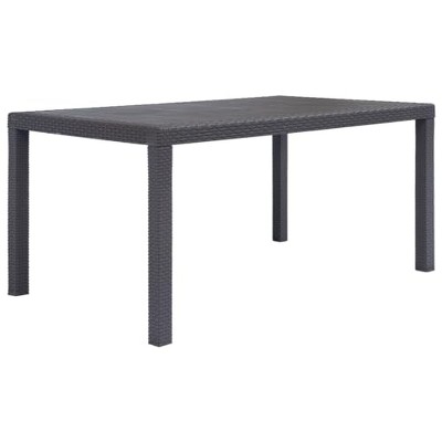 vidaXL Patio Table, Brown 59"x35.4"x28.3" Plastic Rattan Look