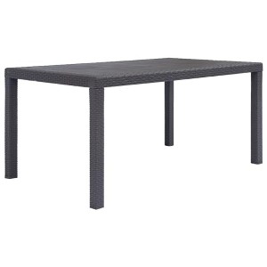 vidaXL Patio Table, Brown 59"x35.4"x28.3" Plastic Rattan Look - 1 of 4