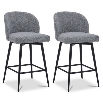 Spruce&Spring Counter Height Swivel Barstool with Metal Legs Set