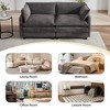 HYLEORY 76.8" Loveseat Sofa for Living Room, Modern 2 Seater Circle Velvet Sofa Couch for Bedroom Office - 3 of 4