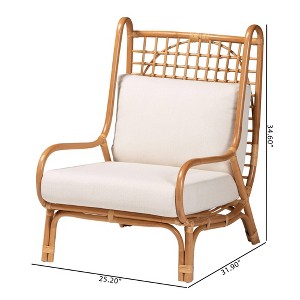bali & pari Helina Rattan Accent Chair Light Honey - 1 of 4