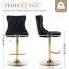 QingMoon Swivel Bar Stools Set of 2, Adjustable Barstools, Velvet Tufted Counter Height Chairs with Nailhead Trim for Kitchen Island, Home Pub - 4 of 4