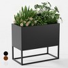 Wooakway 18"H*36"W*18"D Metal Planter Box with Drainage Holes Garden Bed for Garden Yard Balcony Planter Pot Plants Vegetables - 3 of 4