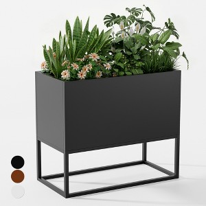 MAYEERTY Planter Box Iron Black Rectangle 36x9x9in - 1 of 4