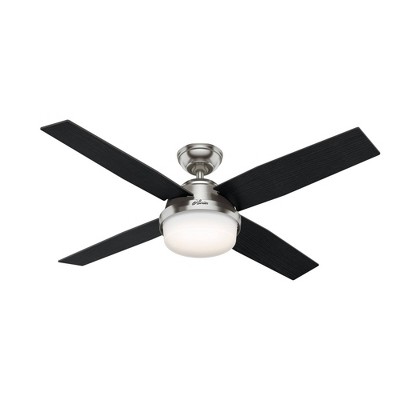 Photo 1 of 52 LED Dempsey Ceiling Fan with Remote (Includes Tunable Energy Efficient Light) Nickel - Hunter