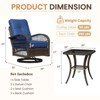EROMMY Outdoor Swivel Rocker Bistro Set - 3 Piece Wicker Patio Set With 2 Swivel Rocking Chairs, Cushions, And Tempered Glass Side Table - 3 of 4