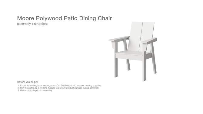 Moore POLYWOOD Outdoor Patio Dining Chair Arm Chair - Threshold™, 2 of 13, play video