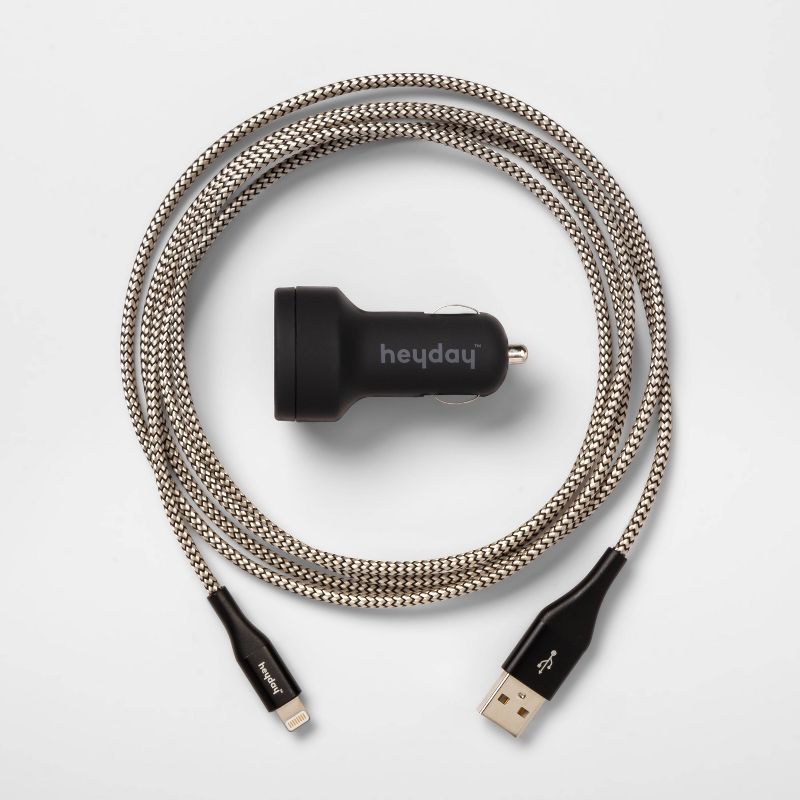 6' Lightning to USB-A Cable 2-Port 3.1A Car Charger - heyday™, 4 of 8