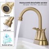 Brushed Gold 4-Inch 2-Handle Bathroom Faucet Set for Vanity Sink, Complete with Pop-up Drain and Supply Hoses - 4 of 4