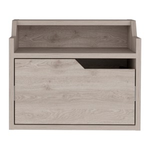 GlasFlength Nightstands Wall Mounted Bedside Table Storage Nightstand Floating Nightstand with Drawer for Room, Gray, 13.3"*15.7"*12.9" - 1 of 4
