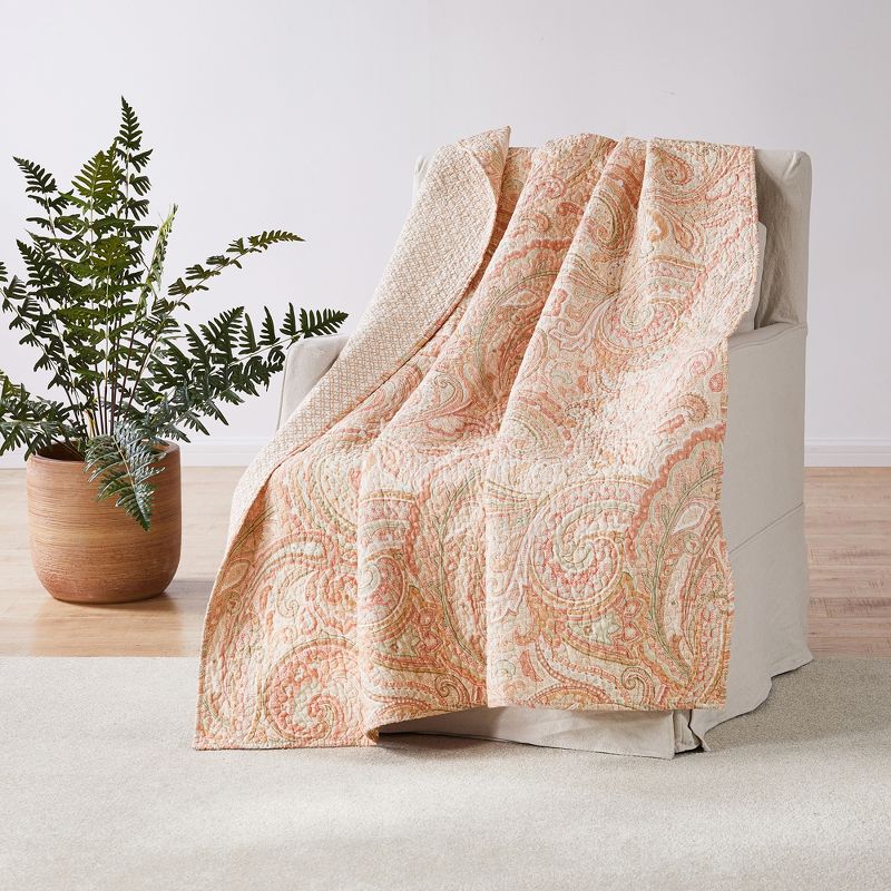 Spruce Blush Quilted Throw - Levtex Home, 1 of 5
