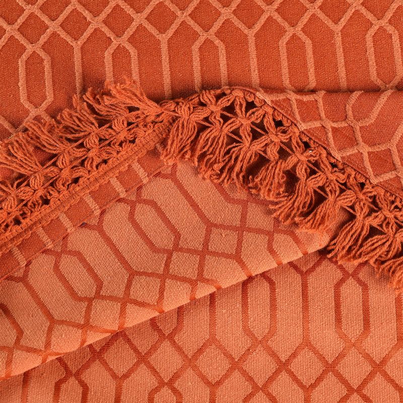 Modern Cotton Blend Jacquard Geometric Fringe Bedspread Set by Blue Nile Mills, 4 of 7