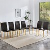 Dolonm Set of 4 PU Leather Chairs with Metal Legs, Modern Minimalist Dining Chairs 16.2x18.5x34.6 Inches - 4 of 4