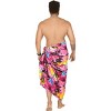LA LEELA Men's Sarong Swim Bath Pareo Aloha Wraps One Size Pink Palm Tree - 4 of 4
