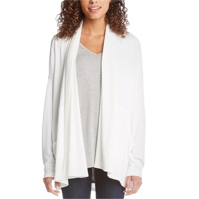 Karen Kane Womens Drape Cardigan Sweater, White, X-Large
