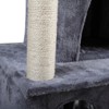 Mewoofun Pet Tower Double layer cat Tree with cat house and ladder light, Modern Cat Furniture, Gray, 19.70"*17.70"*34.00" - 2 of 4