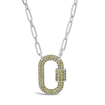 SHINE by Sterling Forever Pave CZ Carabiner Lock Necklace