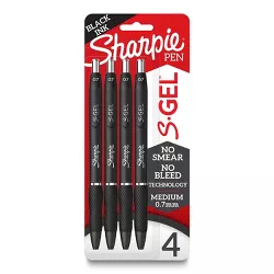 Sharpie S-Gel 4pk Gel Pens 0.7mm Medium Tip Black