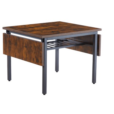 Maliang Brown Folding Dining Table, 1.2 inches thick table top, for Dining Room, Living Room, Rustic, 63.2'' L x 35.5'' W x 30.5'' H.