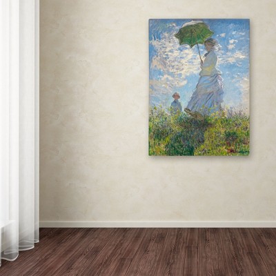 Claude Monet Woman with a Parasol Canvas Art 14'' x 19''