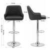 VECELO Bar Stools Set of 2/4, Modern PU Leather Bar Stools with Back Adjustable & Swivel for Kitchen Counter Island - 3 of 4