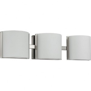 Progress Lighting Arch 3-Light LED Bath Light, Brushed Nickel, Etched Glass Shade - 1 of 4