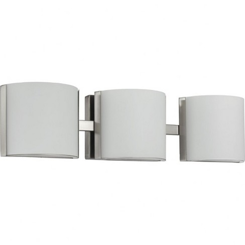 Progress Lighting Arch 3-Light LED Bath Light, Brushed Nickel, Etched Glass Shade - image 1 of 4