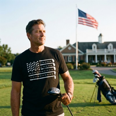 Мужские футболки Crazy Dog T-Shirts, Inc. Mens Funny T Shirts Golf American Flag Awesome Fourth Of July Golfing Graphic Tee for Men - Crazy Dog Men's T Shirt For Fourth Of July Black L — фото 4