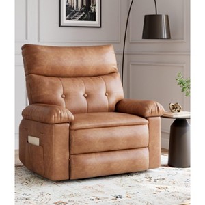 Oversized Wide Recliner Chair - Faux PU Leather Large Manual Recliner for Adults, Exceptional Comfort Lazy Chair - 1 of 4