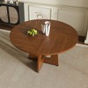 KWPZQEB Round Dining Table, Wood Kitchen Table with Cross Base, Farmhouse Dinner Table for Kitchen, Dining Room - 2 of 4