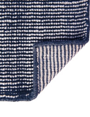 Hand-Knotted Blueberry Wool Square Indoor Rug