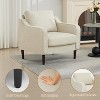 Modern Comfy Accent Chair,Linen Fabric Upholstered Single Sofa with Back Pillow and Wood Legs - 4 of 4