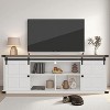 70" Farmhouse TV Stand for TVs Up to 80", Rustic Entertainment Center with Sliding Barn Doors & Storage Cabinets for Living Room - 4 of 4