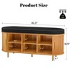Fluted Shoe Racks, Shoe Storage Bench with Cushion Adjustable Shelf Sliding Door Two Tier Rack Entryway Organizer - 4 of 4