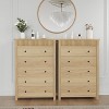 Modern Dresser with Fluted Panel Design - 6-Drawer Wooden Chest, Minimalist Oak Finish, Soft-Close Sliding, 50lb/Drawer Capacity, Anti-Tip Kit - 2 of 4
