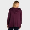24seven Comfort Apparel Womens Plus Open Front Hooded Plus Size Cardigan - 2 of 3