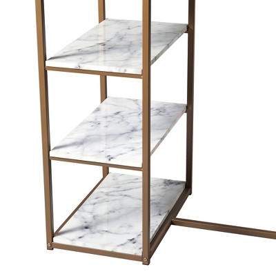 Elegant Faux Marble & Brass Finish Bistro Dining Set with 2 Padded Chairs