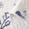 Luupatchy Ocean Dreams 3 Pc Quilt Set: Nautical Theme, Blue & White Coastal Bedding with 2 Pillowcases, Queen Size - 3 of 4