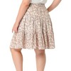 Agnes Orinda Women's Plus Size Elastic High Waist Ruffle Hem Pleated Midi Floral Print A Line Skirts - 2 of 4