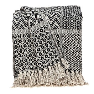 Parkland Collection,Shelly Transitional Beige 52" X 67" Woven Handloom Throw - 1 of 4