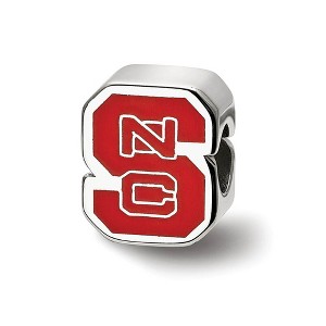 Black Bow Jewelry Sterling Silver North Carolina State Wolfpack NCAA Bead Charm - 1 of 3
